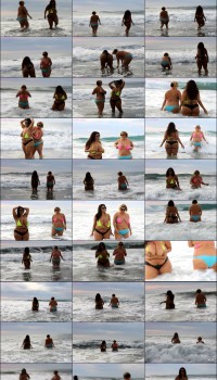 Sinful Celeste Topless fun in waves with Sofia Rose Preview