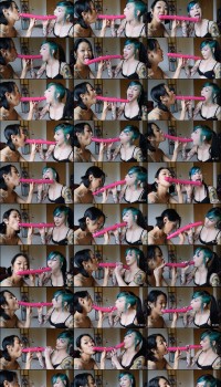 cattie messy gagging double dildo blowjob 2016 06 21 Vyznty Preview