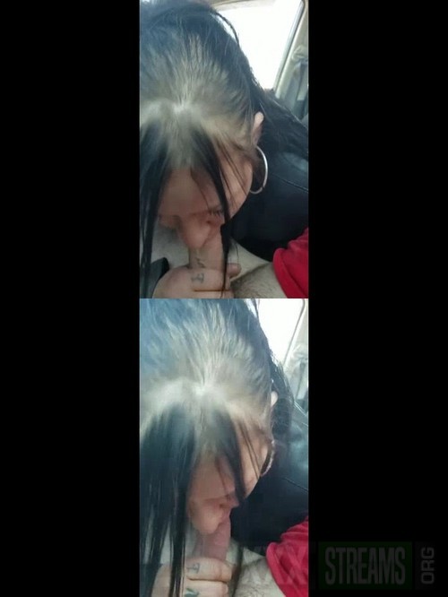 Street babe blowjob and swallow in the car.00000