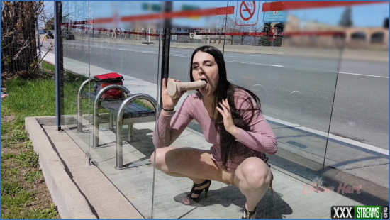 Jatom Production Bus stop dildo fuck part 2