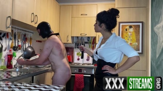 Mistress Sophia Sahara Inspecting My Kitchen Bitch Anal Hook And Collar Tigh 00013