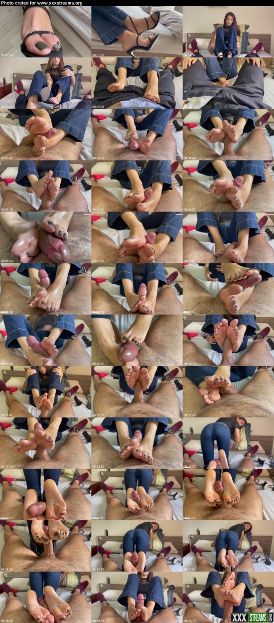 Brazilian Footjobs Lots of cum on Paulinhas feet