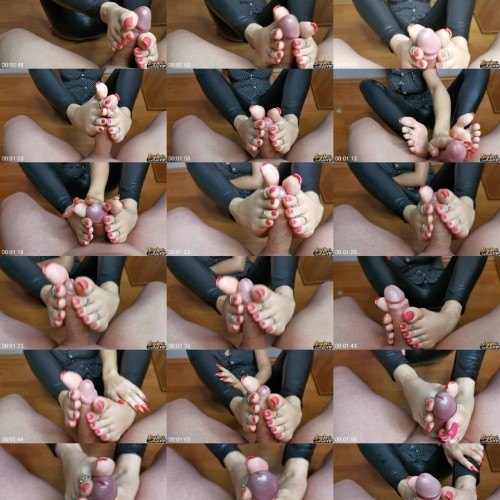 Goddess Lena - Footjob With Toe Rings 4
